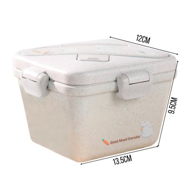 TÁPER LONCHERA DE FRUTAS ALIMENTOS MINARI BLANCO PARA NIÑOS + CUBIERTOS L97 - 5