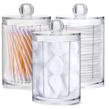 PACK X3 ORGANIZADOR ACRÍLICO DISPENSADOR DE DISCOS DESMAQUILLANTES ALGODÓN A160