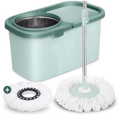 TRAPEADOR PREMIUM ESCURRIDOR GIRATORIO 2 MOPAS VERDE T02V