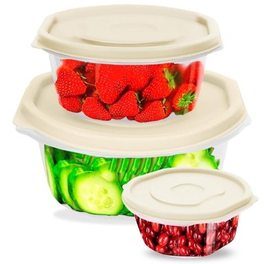 SET 3 TÁPER RECIPIENTE CONTENEDOR PARA ORGANIZAR ALIMENTOS ALACENA 32V