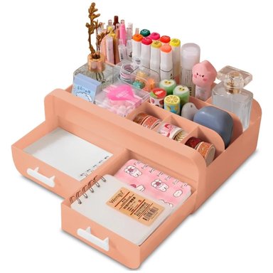 ORGANIZADOR ESCRITORIO MINARI ROSADO OFICINA PAPELERIA RS N162