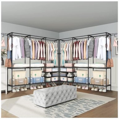 ROPERO PERCHERO ORGANIZADOR ARMARIO CLOSET 3 CUERPOS NEGRO 71P - 3