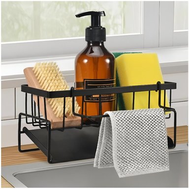 ORGANIZADOR DE COCINA CON TOALLERO Y DRENAJE AUTOMÁTICO OBD10