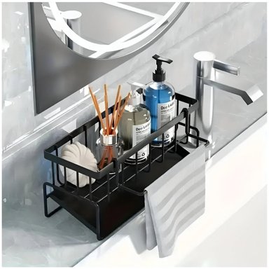 ORGANIZADOR DE BAÑO LAVAMANOS CON TOALLERO Y DRENAJE AUTOMÁTICO OBD10