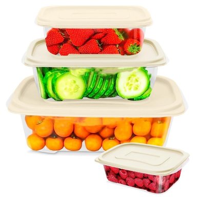 SET 4 TÁPER RECIPIENTE CONTENEDOR PARA ORGANIZAR ALIMENTOS ALACENA 33V