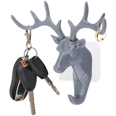 PORTA LLAVES GANCHO COLGADOR DE PARED CIERVO GRIS 434C