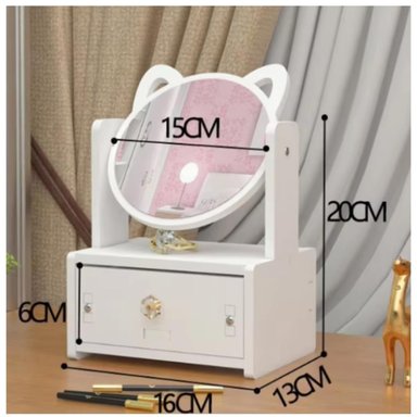 PACK X2 ORGANIZADOR DE MAQUILLAJE Y JOYAS CON ESPEJO GATITO JG1 - 4