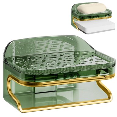 JABONERA ELEGANTE CON ESCURRIDOR Y ESPONJA ACCESORIO PARA BAÑO VR B11