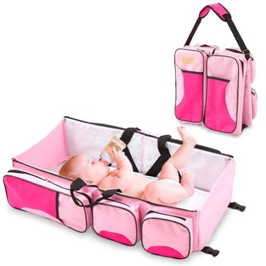 MOCHILA PAÑALERA CON CAMBIADOR CUNA DE VIAJE PORTÁTIL P308