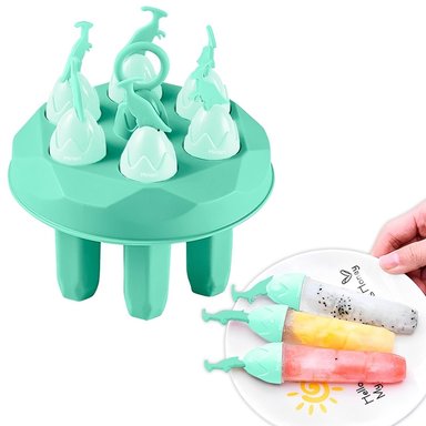 MOLDE DE HELADOS 6 PALETAS DINOSAURIO PARA NIÑOS VERDE 651M