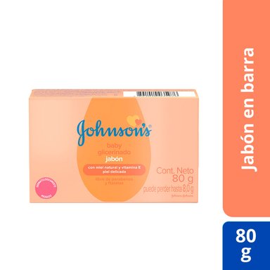 JABÓN EN BARRA JOHNSON'S BABY GLICERINADO PIEL DELICADA 80G
