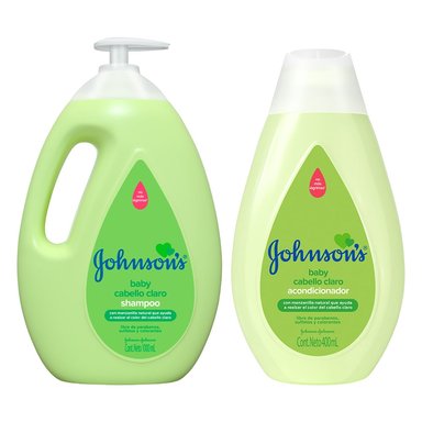 SET JOHNSON'S BABY ACONDICIONADOR MANZANILLA 400 ML + SHAMPOO MANZANILLA CABELLOS CLAROS 1000 ML