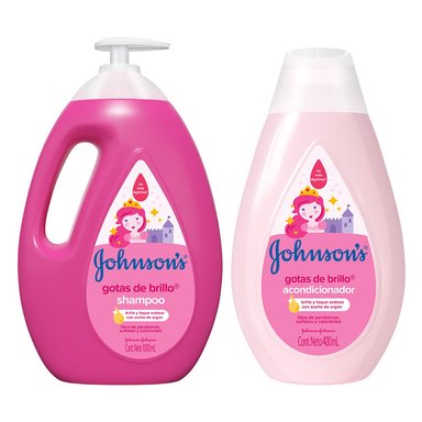 PACK JOHNSON'S BABY ACONDICIONADOR GOTAS DE BRILLO 400ML + SHAMPOO GOTAS DE BRILLO 1000ML