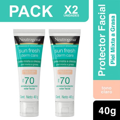 PACK 2 BLOQUEADOR FACIAL NEUTROGENA PROTECTOR DERM CARE P.CLARA
