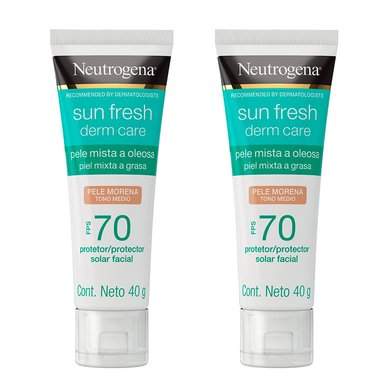 SET BLOQUEADOR FACIAL NEUTROGENA SUN FRESH PIEL GRASA TONO MEDIO FPS 70 40 ML