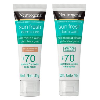 SET BLOQUEADOR FACIAL NEUTROGENA DERM CARE SIN COLOR + PIEL MORENA - 1