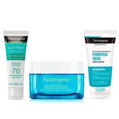 SET TRATAMIENTO NEUTROGENA LIMPIADOR + HIDRATANTE + PROTECTOR SPF 70 - 1