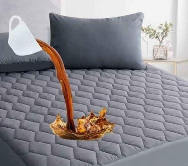 PROTECTOR DE COLCHON IMPERMEABLE ANTIACAROS - QUEEN GRIS DYV