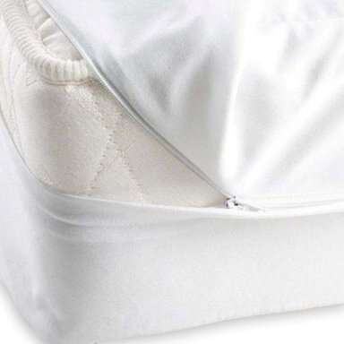 FUNDA PROTECTORA COLCHON DYV 1.5 PLAZAS 180 HILOS BLANCO IMPERMEABLE DYV C/CIERRE ACOLCHADO - 2