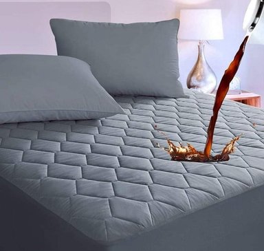 FUNDA PROTECTORA DE COLCHON DYV C/CIERRE 180 HILOS ACOLCHADO A PRUEBA DE AGUA - QUEEN - PLOMO GRIS