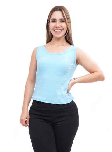 BVD SIN MANGAS MUJER ONATIL CELESTE RIB BIV057CEL25