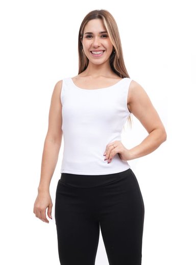 BVD SIN MANGAS MUJER ONATIL BLANCO RIB BIV542BLA25