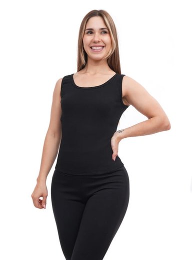 BVD SIN MANGAS MUJER ONATIL NEGRO RIB BIV6754NEG25