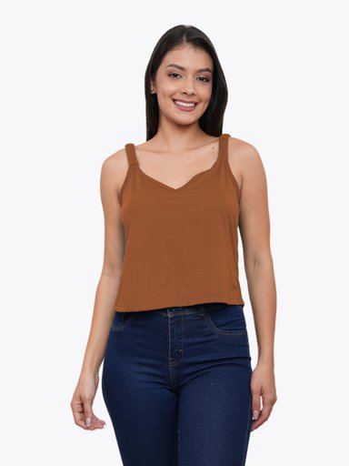 POLO EN TIRAS ESCOTE EN V MUJER