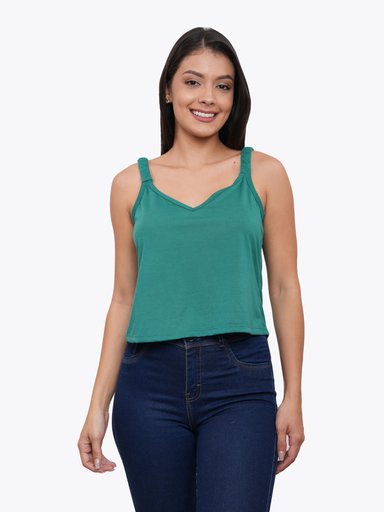 POLO EN TIRAS ESCOTE EN V MUJER