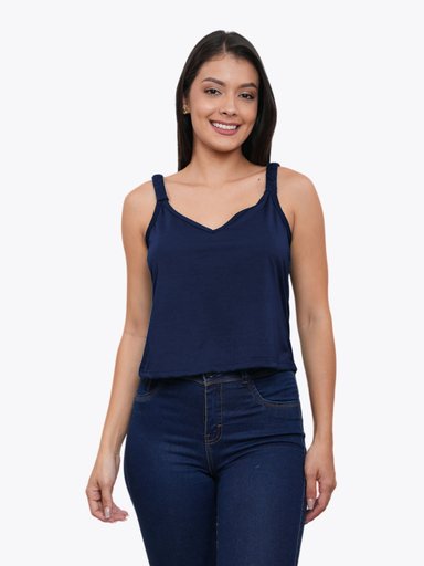 POLO EN TIRAS ESCOTE EN V MUJER