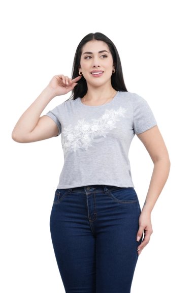 POLO MANGA CORTA MUJER CON APLICATIVO