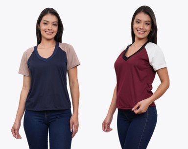 POLO PACK X2 MUJER MANGA CORTA AZAYU