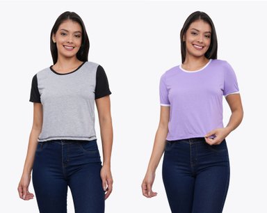 POLO PACK X2 MANGA CORTA MUJER AZAYU