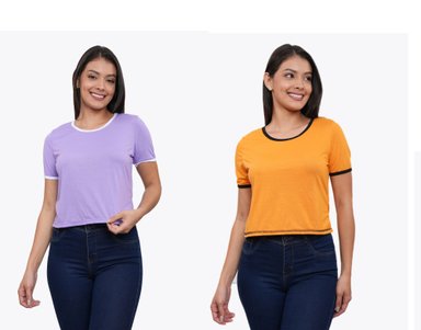 POLO PACK X2 MANGA CORTA MUJER AZAYU