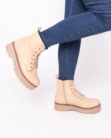 BOTAS MUJER NÉBULA CUERO BEIGE BADO - 4