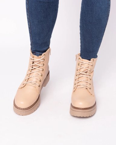 BOTAS MUJER NÉBULA CUERO BEIGE BADO - 5