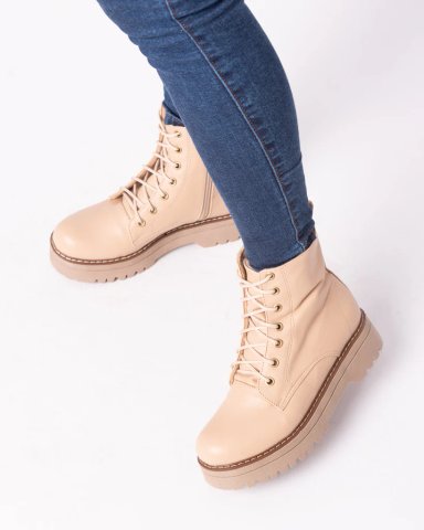 BOTAS MUJER NÉBULA CUERO BEIGE BADO - 6