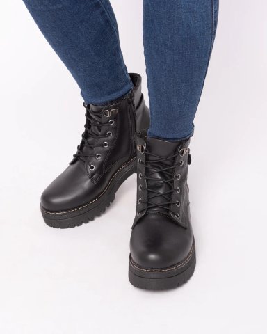 BOTAS MUJER NÉBULA CUERO NEGRO ITAGUA - 6