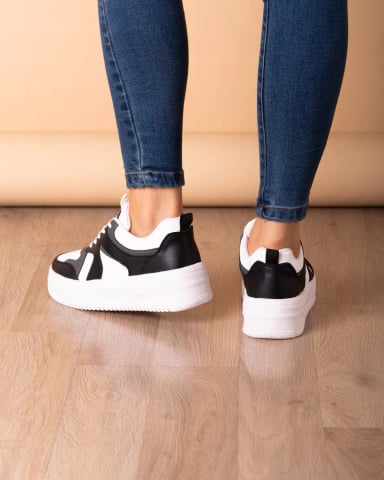 ZAPATILLA RUAN - NÉBULA - BLANCO NEGRO - 6