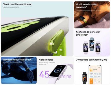 SMARTBAND HUAWEI BAND 10 | BORDE DE POLÍMEROS | NEGRO | CARGA RÁPIDA 45 MINS* - 2