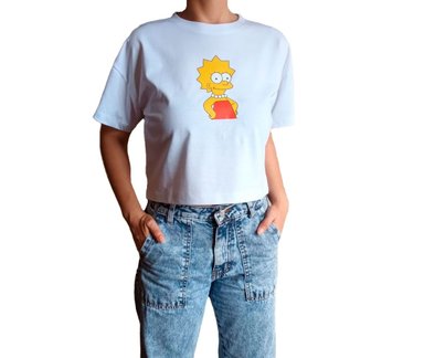 POLO MANGA CORTA ALGODÓN MUJER NATHALIE LOVE IT BLANCO CROP TOP LISA