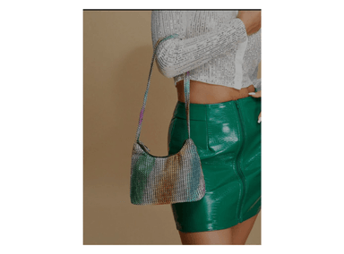 CARTERA MULTICOLOR CON BRILLOS TORNASOL