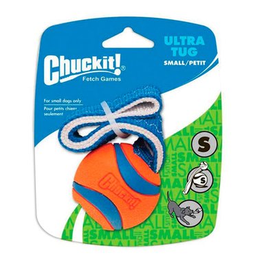 PELOTA PERROS ULTRA TUG CON TIRA JUGUETE TAMAÑO PEQUEÑO