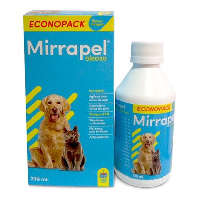 JARABE PERROS Y GATOS MIRRAPEL NECESIDADES ESPECIALES RAZA MEDIANA 236ML CONTROL CAÍDA PELO