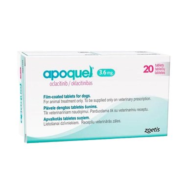 TRATAMIENTO PERROS Y GATOS ZOETIS NECESIDADES ESPECIALES RAZA MEDIANA 20TAB APOQUEL 3.6MG DERMATITIS