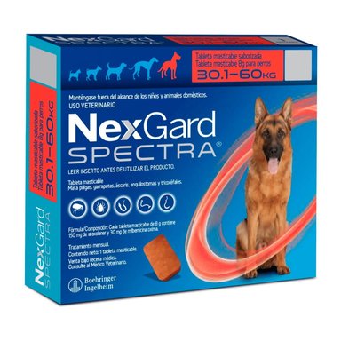 ANTIPULGAS PERRO BOEHRINGER 0.5 PIPETA 30-60KG 1 NEXGARD SPECTRA XL 3