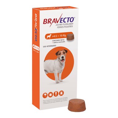 ANTIPULGAS PERRO BRAVECTO 250 MG PIPETA 4.5KG A 10KG