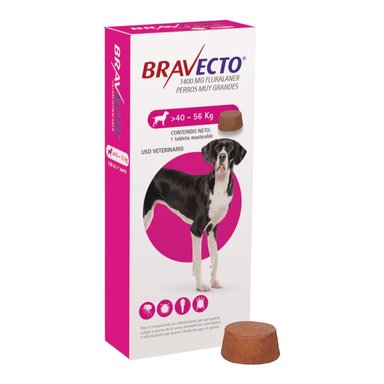 ANTIPULGAS PERRO Y GATO BRAVECTO 400 MG PIPETA 40 KG -56 KG 1 UNIDAD