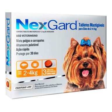 ANTIPULGAS PERRO NEXGARD 0.1 PIPETA 2-4KG 1 MASTICABLE 3