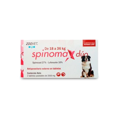ANTIPULGAS PERRO SPINOMAX DUO 0.5 PIPETA 8KG A 36KG 1 2 COMP